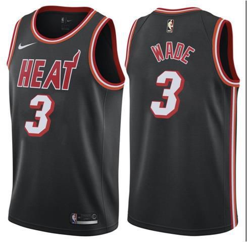 Men Miami Heat 3 Wade Black Game Nike NBA Jerseys1